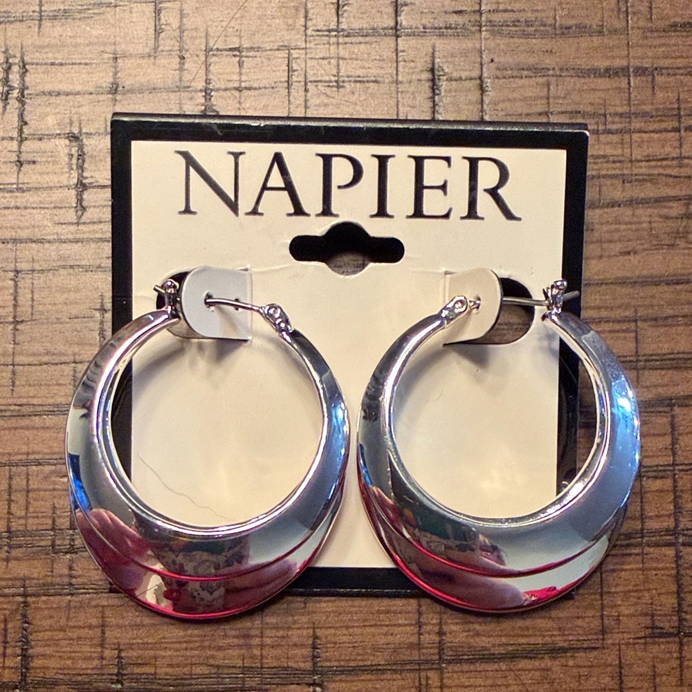 Napier Silver Hoop Earrings